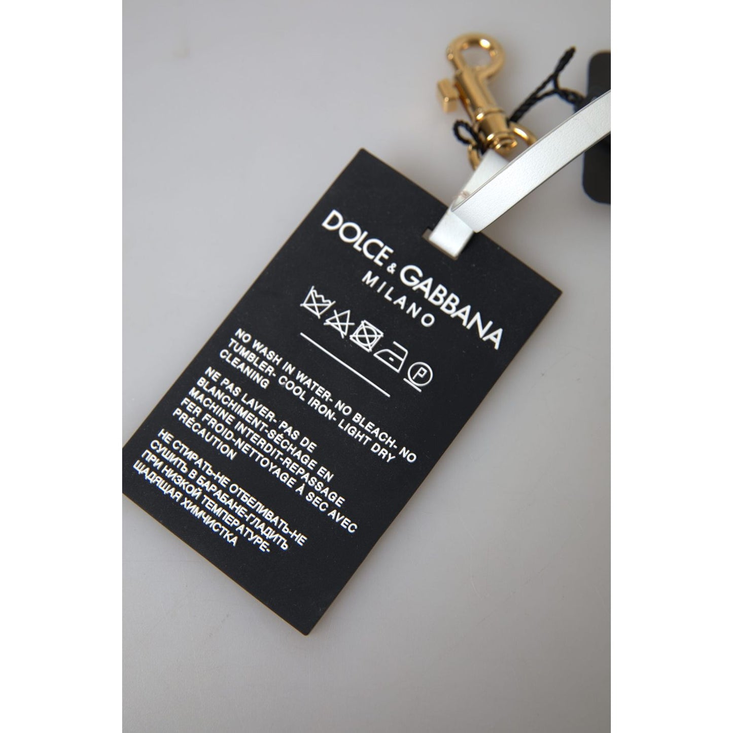 Dolce & Gabbana Chic Black and Gold Designer Keychain Dolce & Gabbana