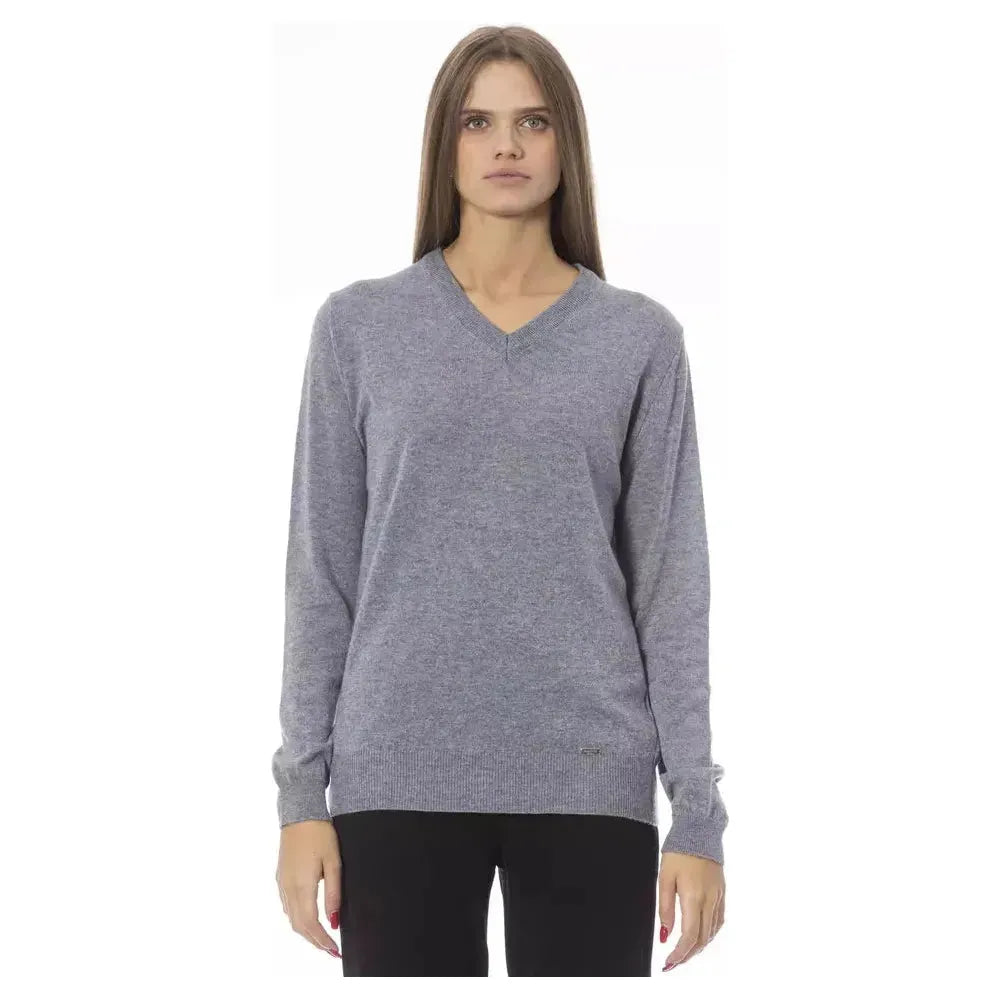 Baldinini Trend Gray Wool Women Sweater Baldinini Trend