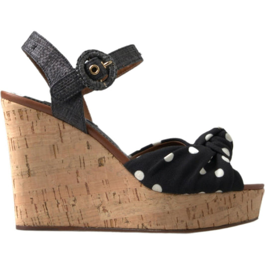 Dolce & Gabbana Chic Polka-Dotted Ankle Strap Wedges Dolce & Gabbana