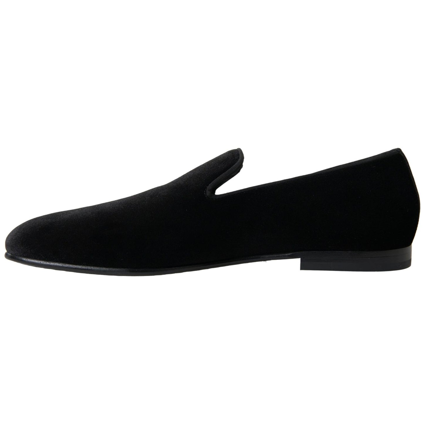 Dolce & Gabbana Black Velvet Loafers Formal Shoes