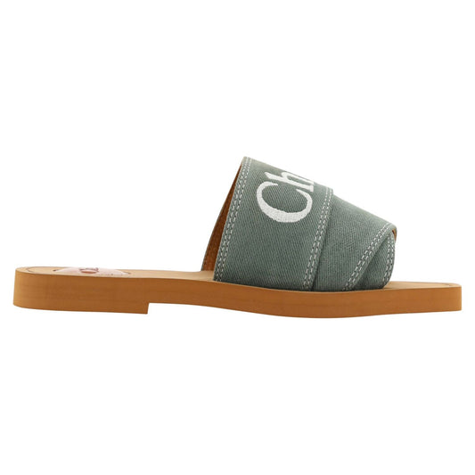 Elegant Forest Green Cotton Slides