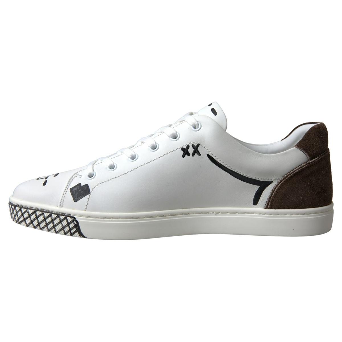 Dolce & Gabbana Sleek White Leather Casual Sneakers Dolce & Gabbana