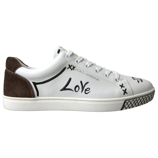 Dolce & Gabbana Sleek White Leather Casual Sneakers Dolce & Gabbana