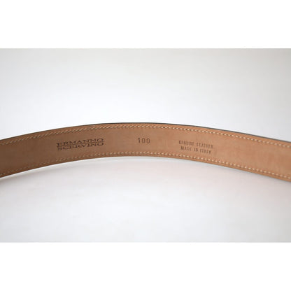 Ermanno Scervino Black Leather Metal Buckle Cintura Belt