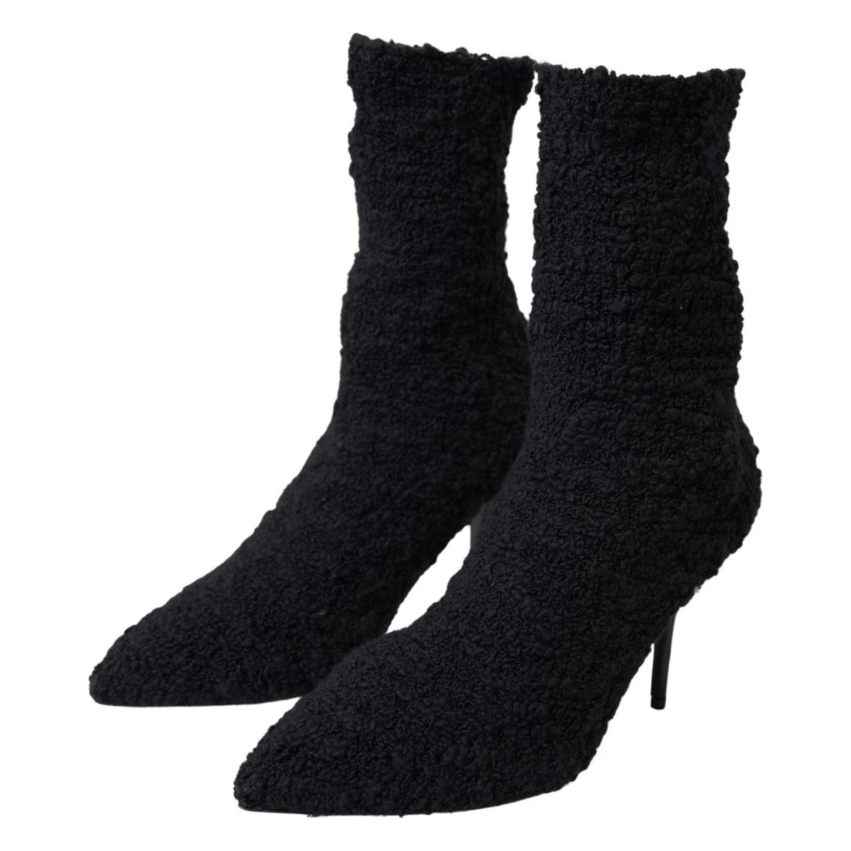 Dolce & Gabbana Elegant Virgin Wool Mid Calf Boots Dolce & Gabbana