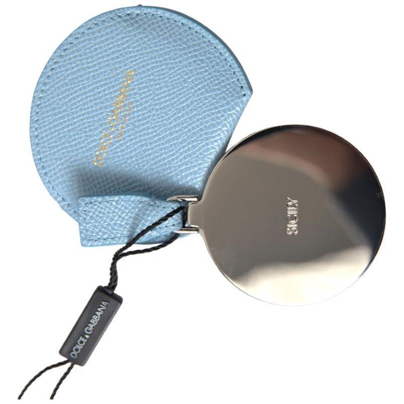 Dolce & Gabbana Light Blue Calfskin Leather Mirror Holder