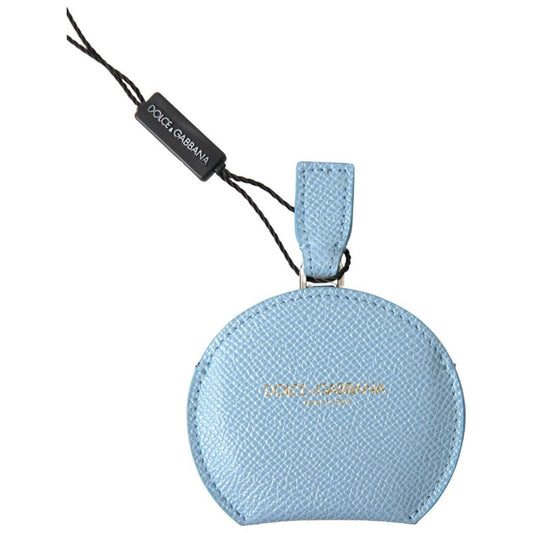 Dolce & Gabbana Elegant Leather Mirror Holder in Light Blue Dolce & Gabbana