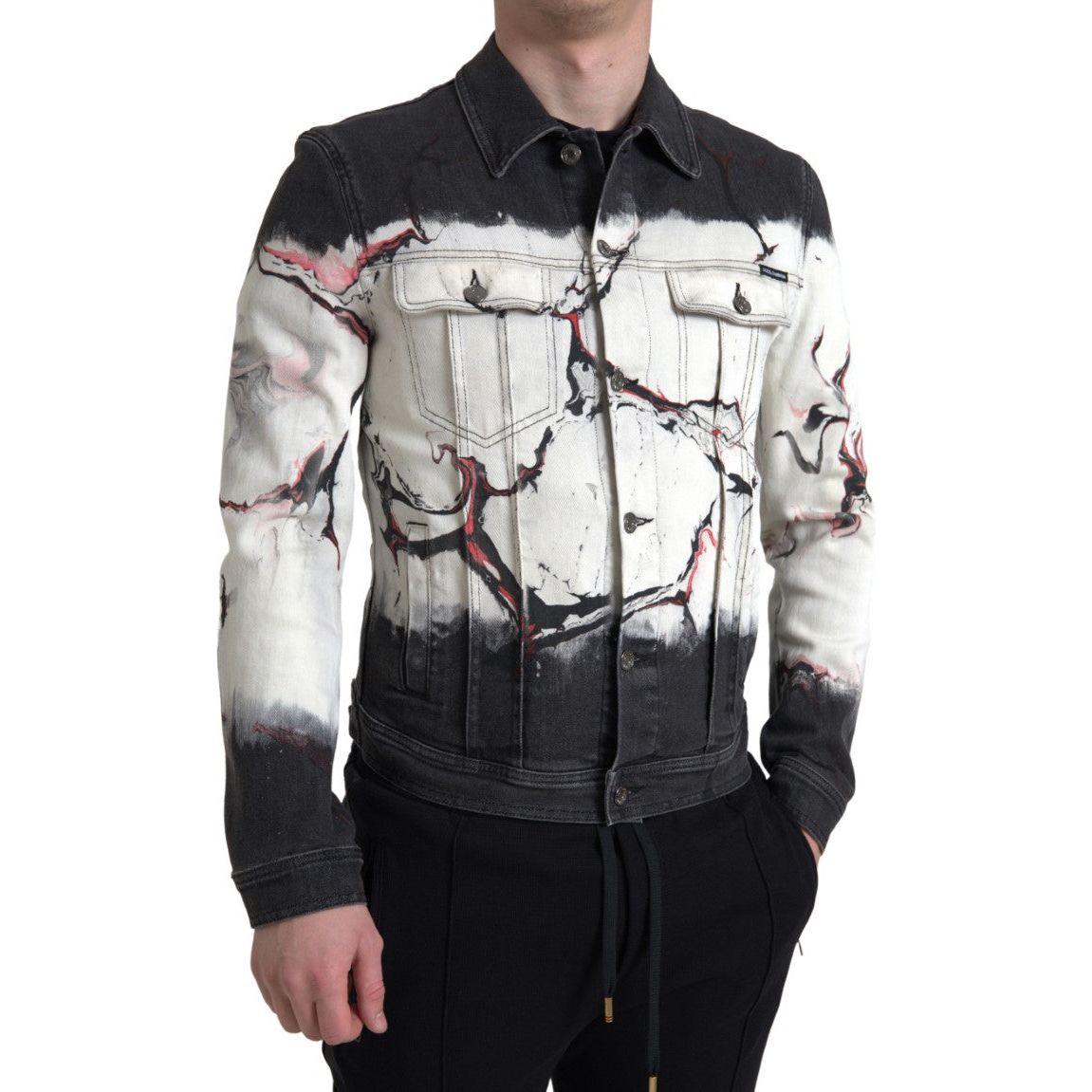 Dolce & Gabbana Multicolor Cotton Stretch Denim Jacket Dolce & Gabbana