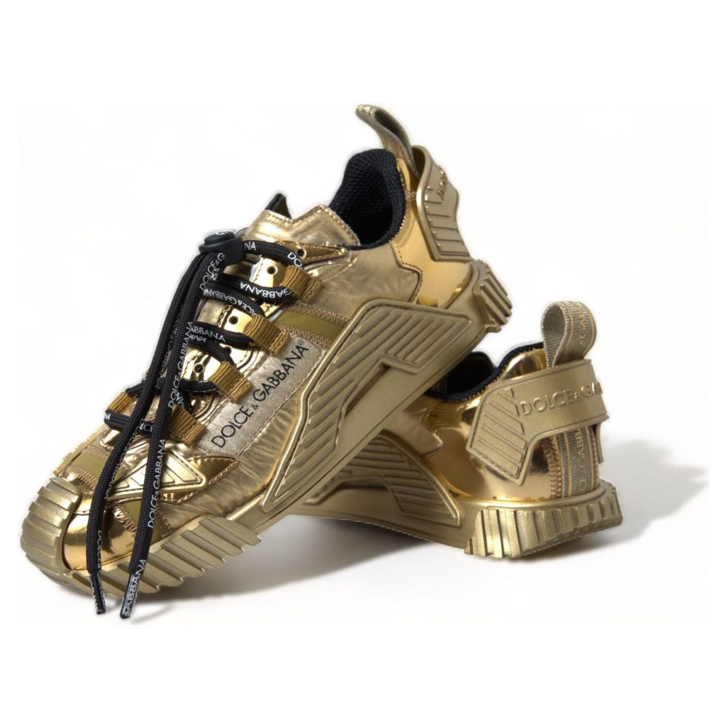 Dolce & Gabbana Gleaming Gold-Toned Luxury Sneakers Dolce & Gabbana