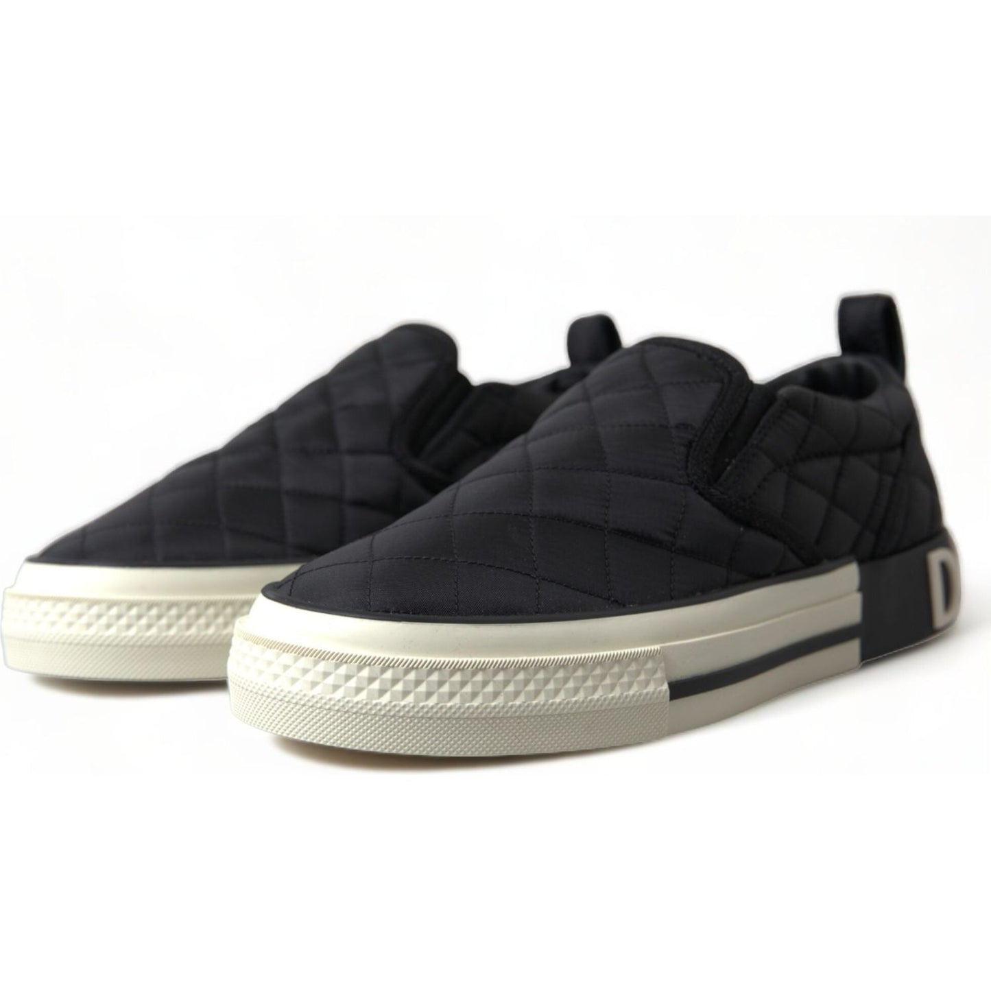 Dolce & Gabbana Elegant Quilted Black Canvas Sneakers Dolce & Gabbana