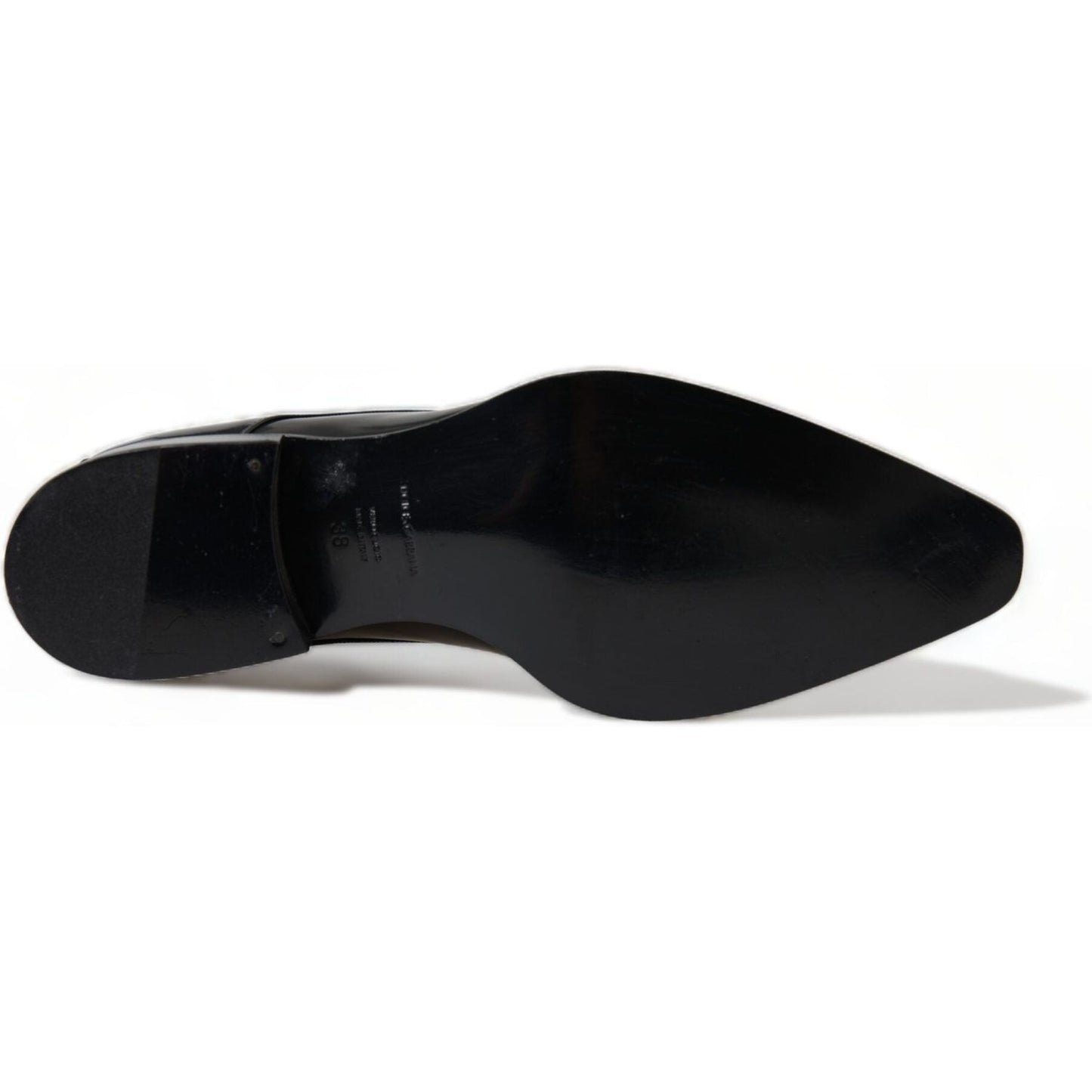 Dolce & Gabbana Elegant Black Leather Formal Flats Dolce & Gabbana