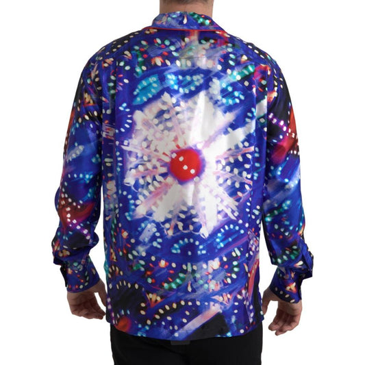 Dolce & Gabbana Psychedelic Print Silk Pajama Shirt Dolce & Gabbana