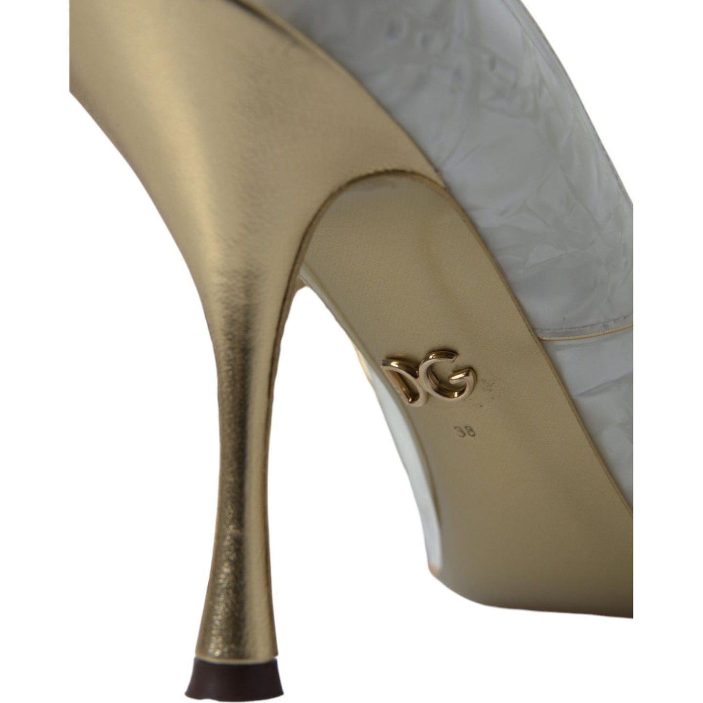 Dolce & Gabbana Elegant White Patent Crystal Bow Heels Dolce & Gabbana