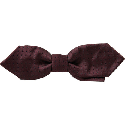 Dolce & Gabbana Red Bordeaux Silk Slim Adjustable Neck Papillon Bow Tie