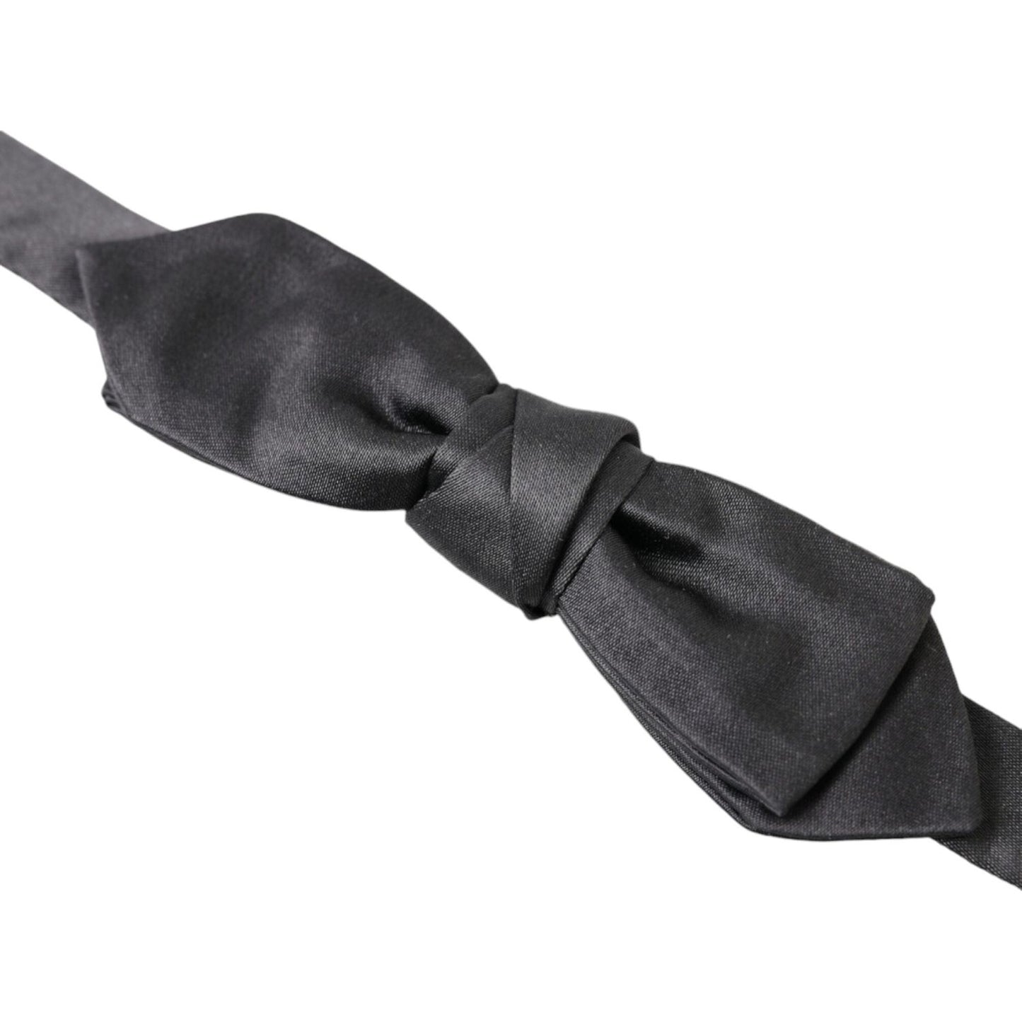 Dolce & Gabbana Dark Gray Silk Adjustable Neck Men Papillon Bow Tie