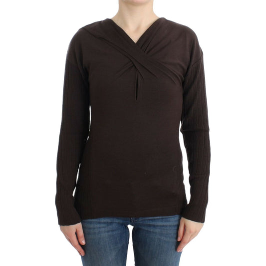 Cavalli Brown knitted wool sweater