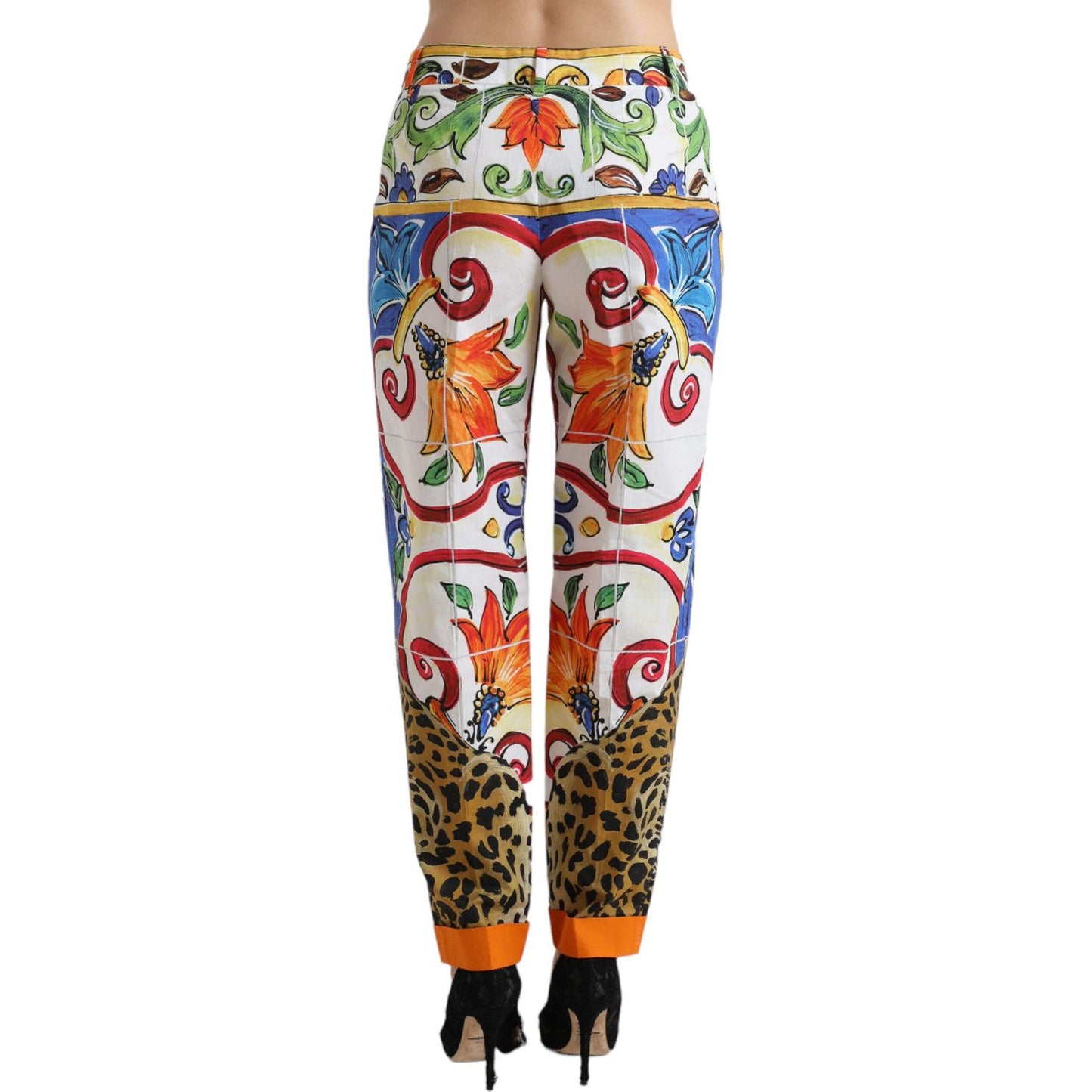 Dolce & Gabbana Majolica Print Tapered Cotton Pants Dolce & Gabbana