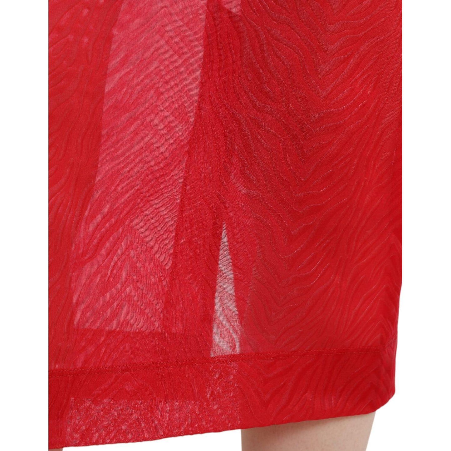 Dolce & Gabbana Chic Red High Waist Sheer Midi Skirt Dolce & Gabbana