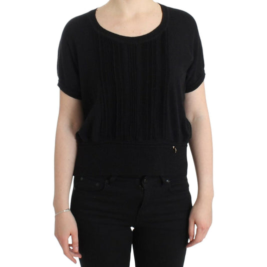 Cavalli Elegant Short Sleeved Black Jumper Cavalli