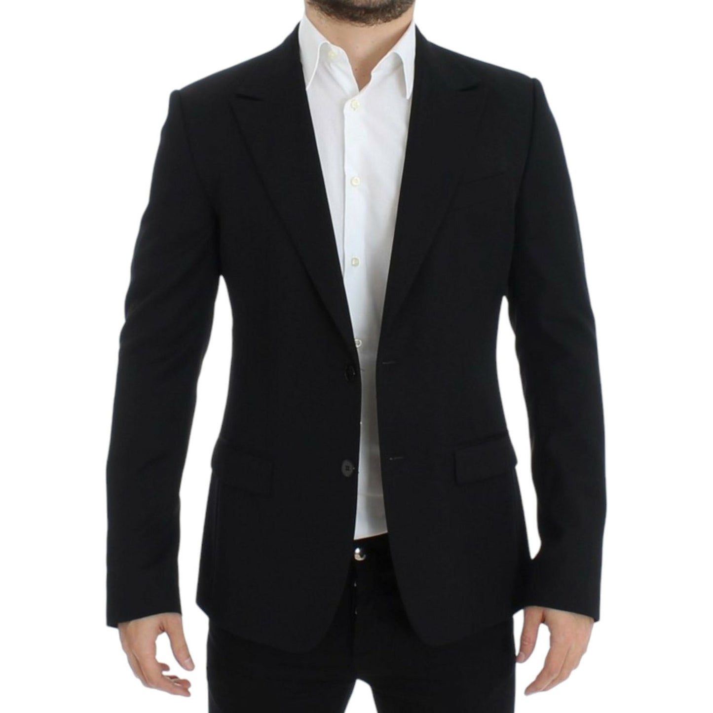 Dolce & Gabbana Black wool slim fit blazer