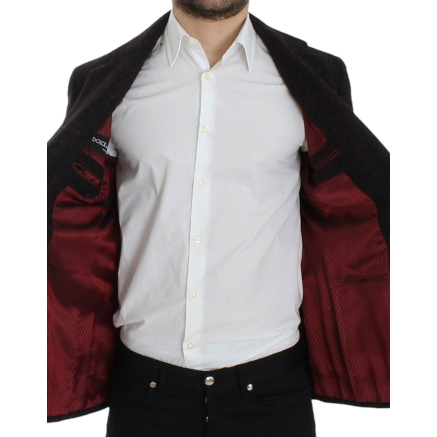 Dolce & Gabbana Bordeaux Alpaga Two-Button Blazer Jacket Dolce & Gabbana