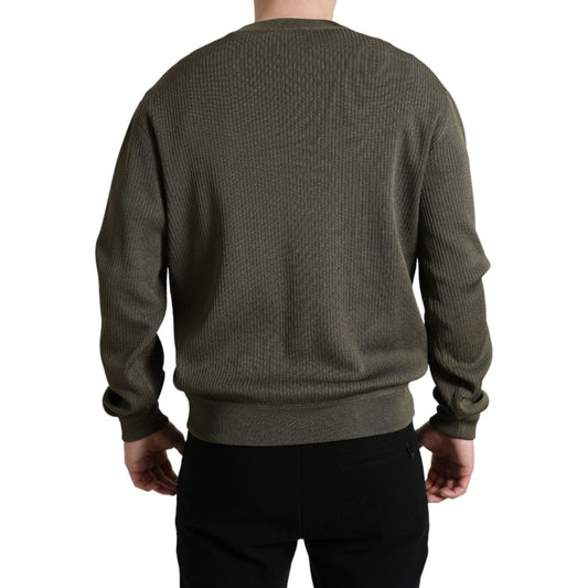 Dolce & Gabbana Elegant Green Crew Neck Sweater Dolce & Gabbana