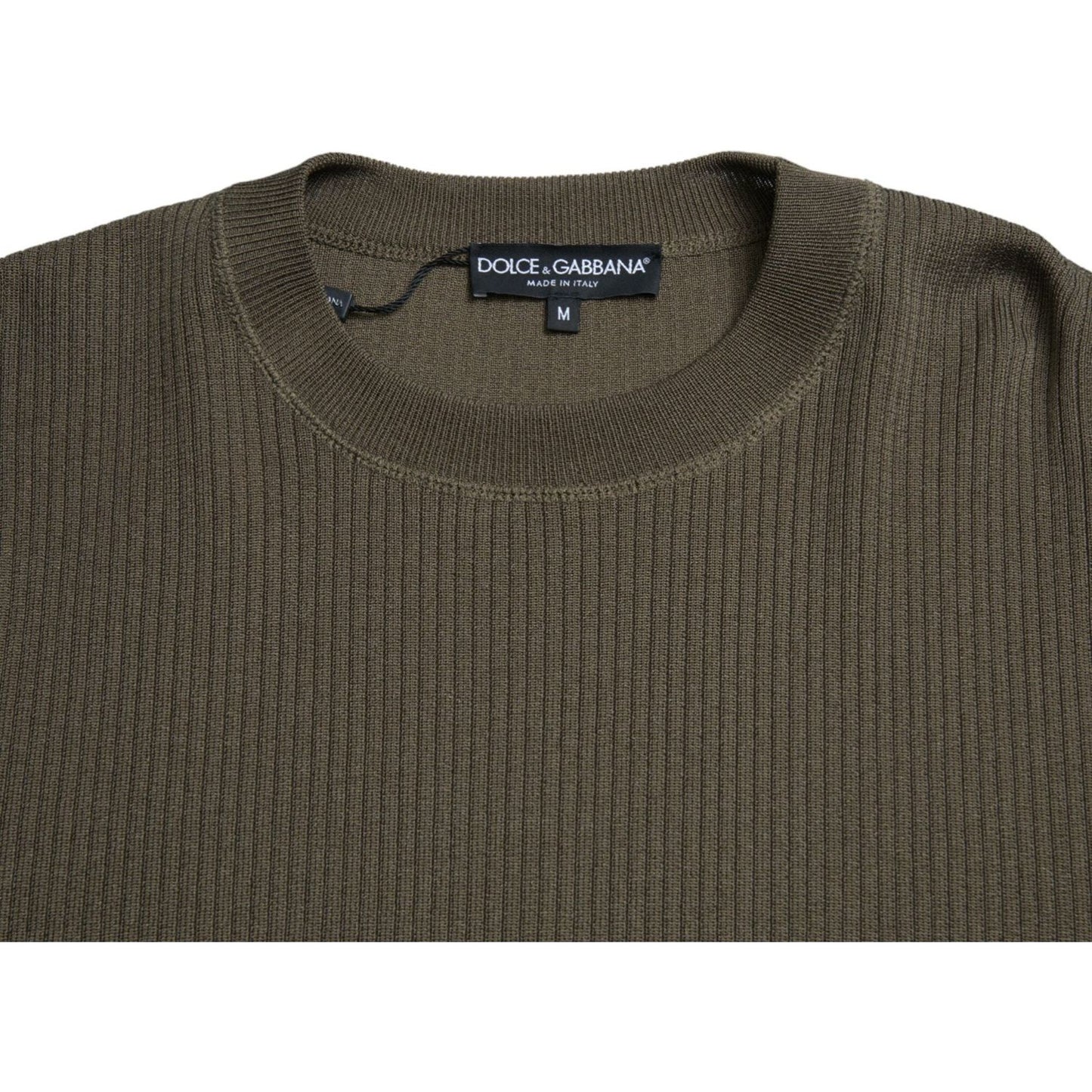 Dolce & Gabbana Elegant Green Crew Neck Sweater Dolce & Gabbana