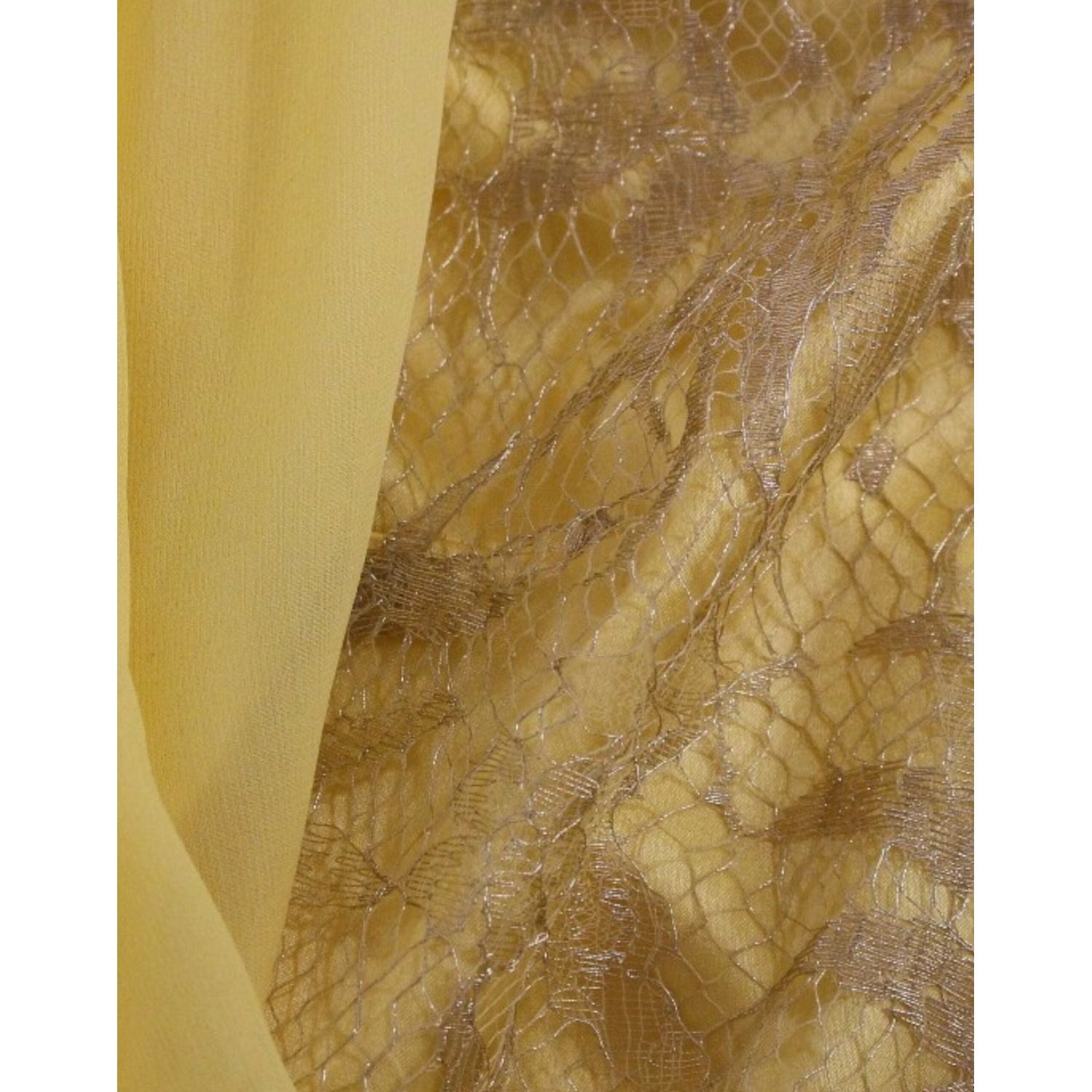 Dolce & Gabbana Yellow lace crystal mini dress