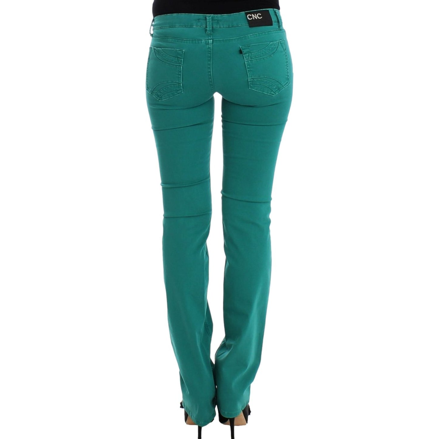 Costume National Chic Green Straight Leg Jeans for Sophisticated Style Costume National