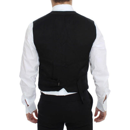 Dolce & Gabbana Black Cotton Blend Dress Vest Gilet