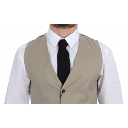 Dolce & Gabbana Beige Cotton Dress Vest Blazer Jacket