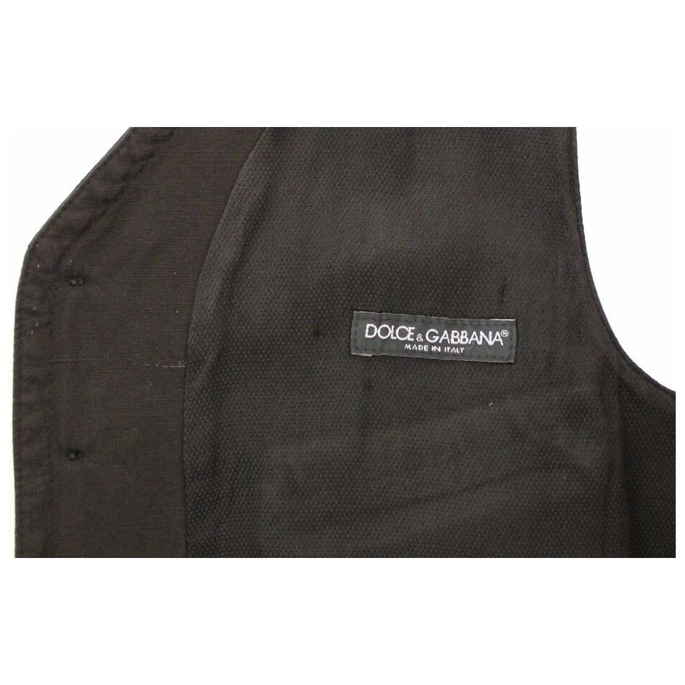 Dolce & Gabbana Elegant Black Cotton Blend Dress Vest Dolce & Gabbana