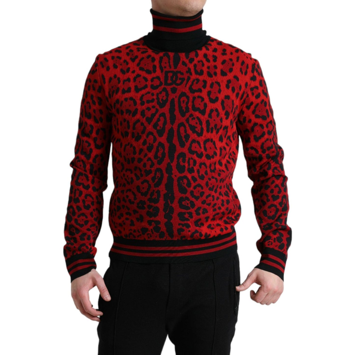 Dolce & Gabbana Elegant Leopard Turtleneck Sweater Dolce & Gabbana