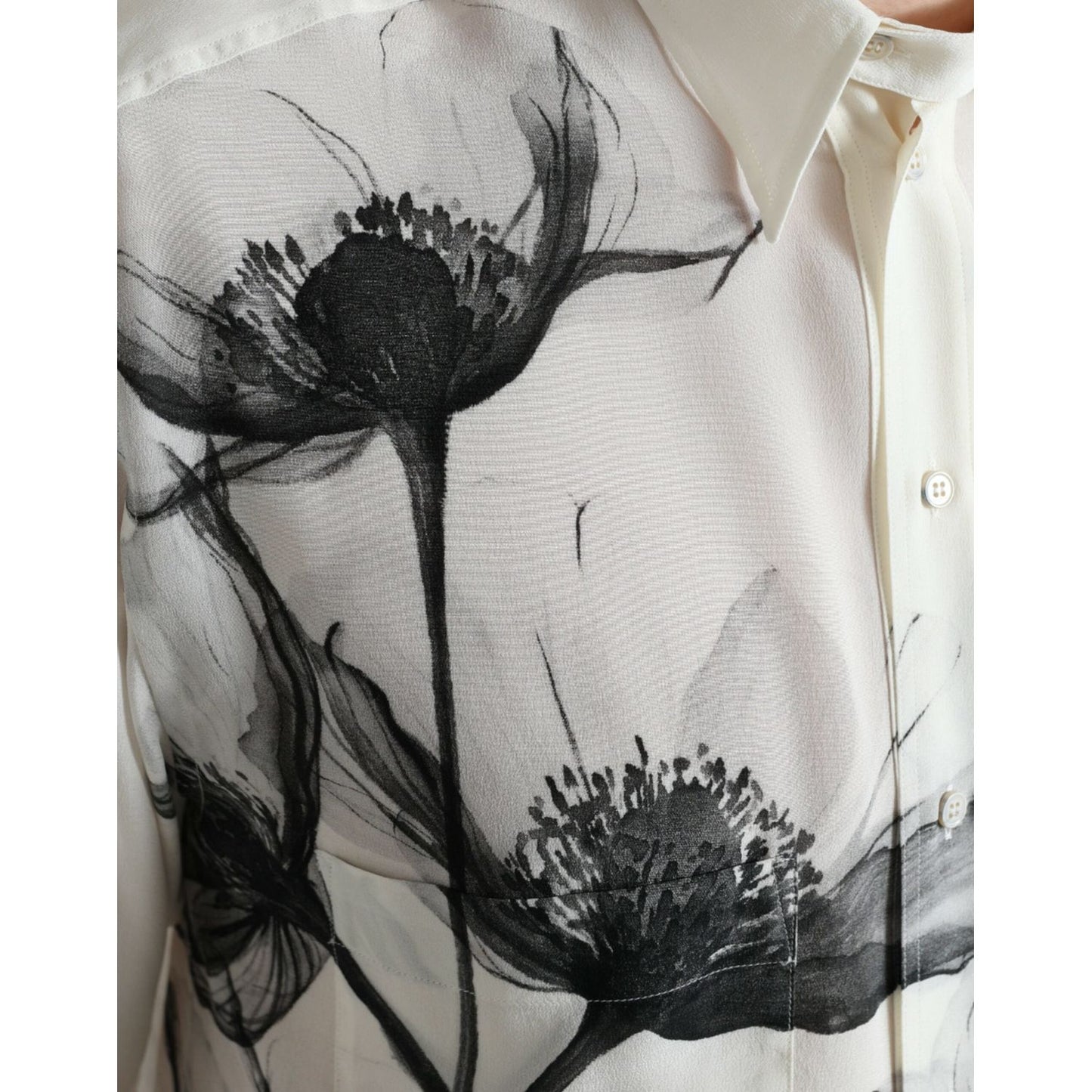 Dolce & Gabbana Elegant Floral Silk Dress Shirt Dolce & Gabbana