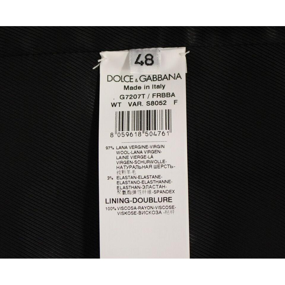 Dolce & Gabbana Gray Striped Wool Logo Vest Gilet Weste
