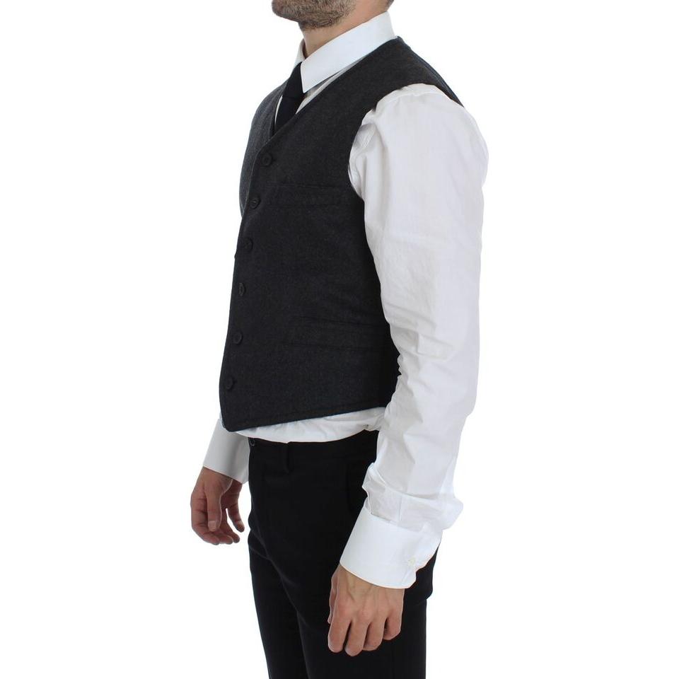 Dolce & Gabbana Elegant Gray Wool Blend Dress Vest Dolce & Gabbana