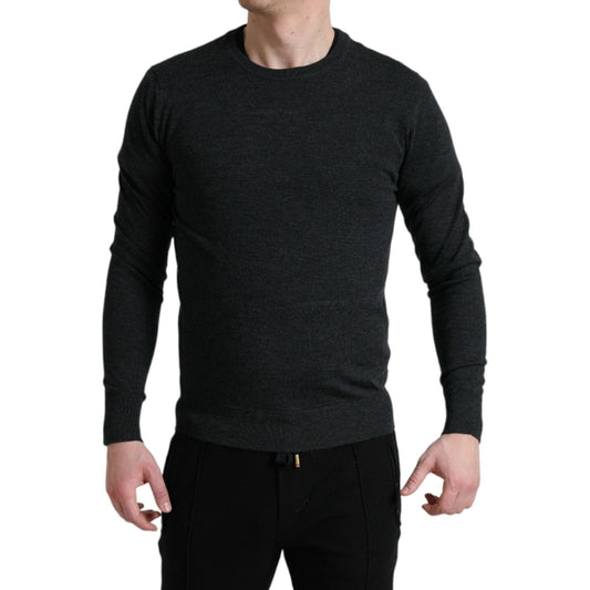 Dolce & Gabbana Elegant Gray Wool Pullover Sweater Dolce & Gabbana