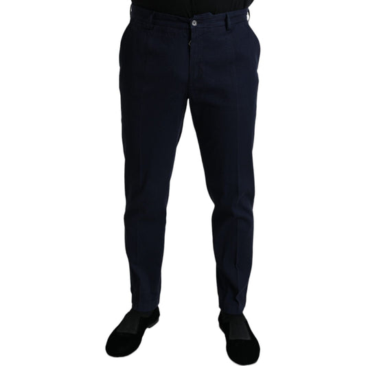 Dolce & Gabbana Elegant Dark Blue Skinny Dress Pants Dolce & Gabbana