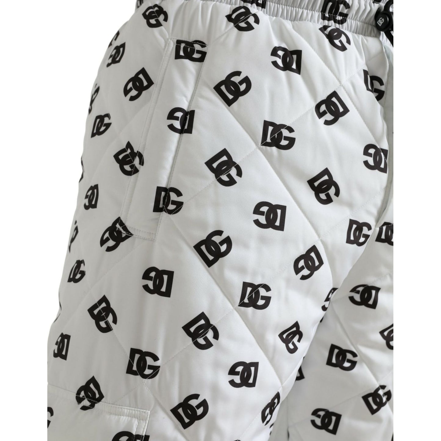 Dolce & Gabbana Chic White Jogger Pants with Iconic DG Print Dolce & Gabbana