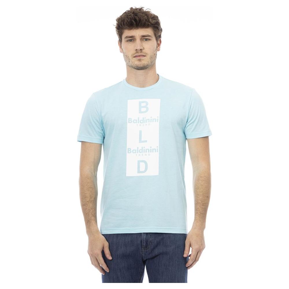 Baldinini Trend Light Blue Cotton Men T-Shirt Baldinini Trend