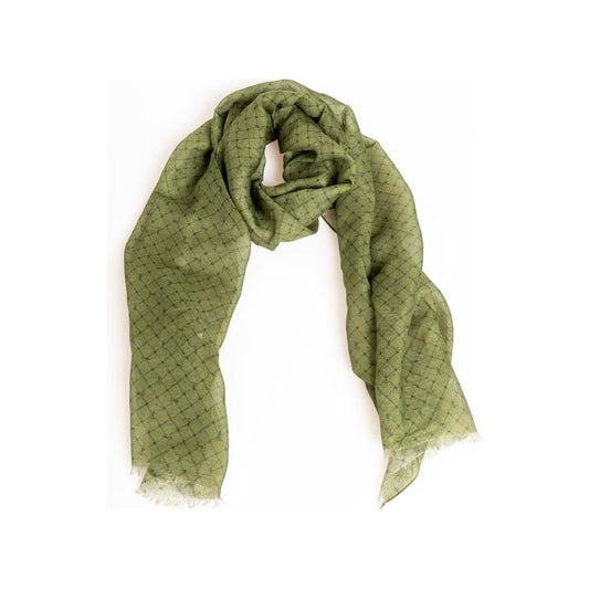 Trussardi Elegant Green Silk Blend Scarf Trussardi