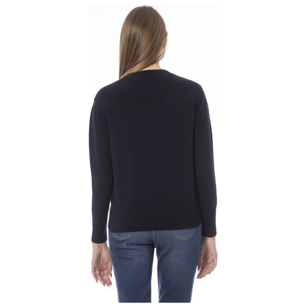 Baldinini Trend Blue Wool Women Sweater Baldinini Trend