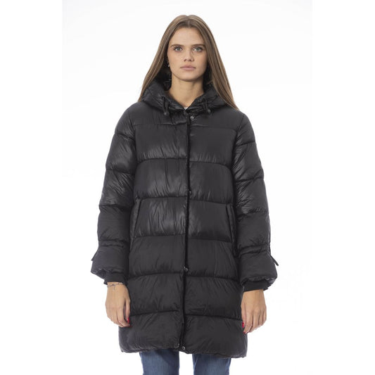 Baldinini Trend Black Nylon Jacket Coat