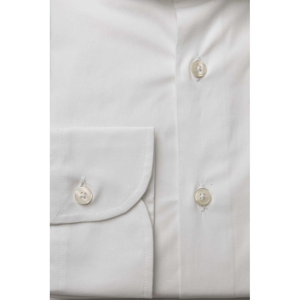 Bagutta White Cotton Men's Slim Shirt Bagutta