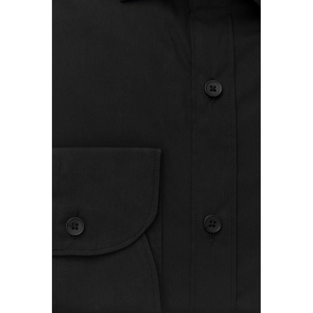 Bagutta Black Cotton Men's Slim Shirt