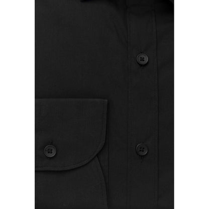 Bagutta Black Cotton Men's Slim Shirt