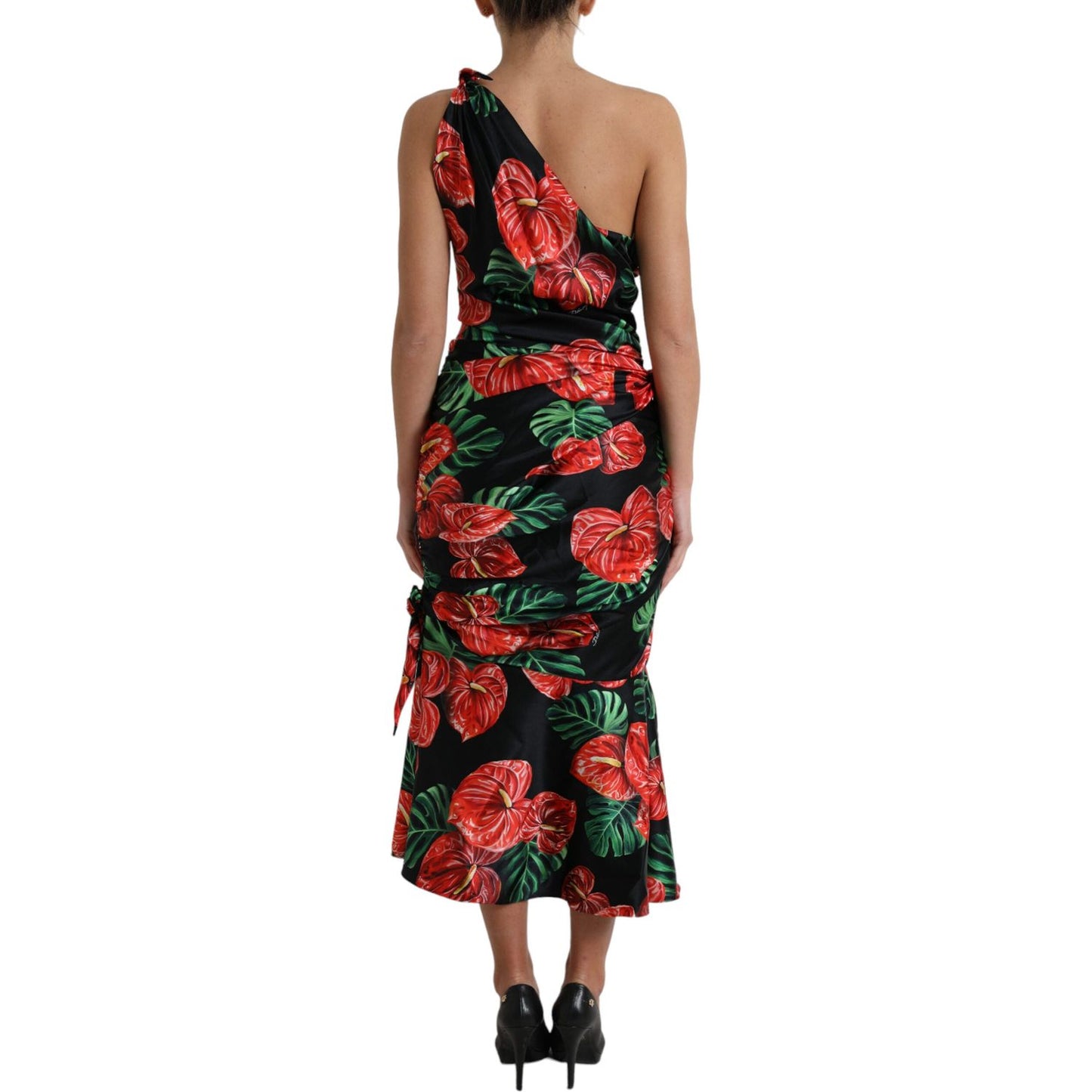 Dolce & Gabbana Tropical Elegance Silk Draped Dress Dolce & Gabbana