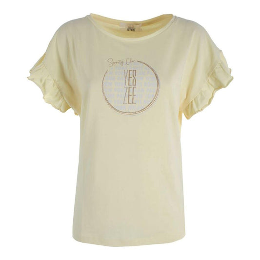 Yes Zee Chic Bat Sleeve Ruffled Cotton Tee – Sunny Yellow Yes Zee