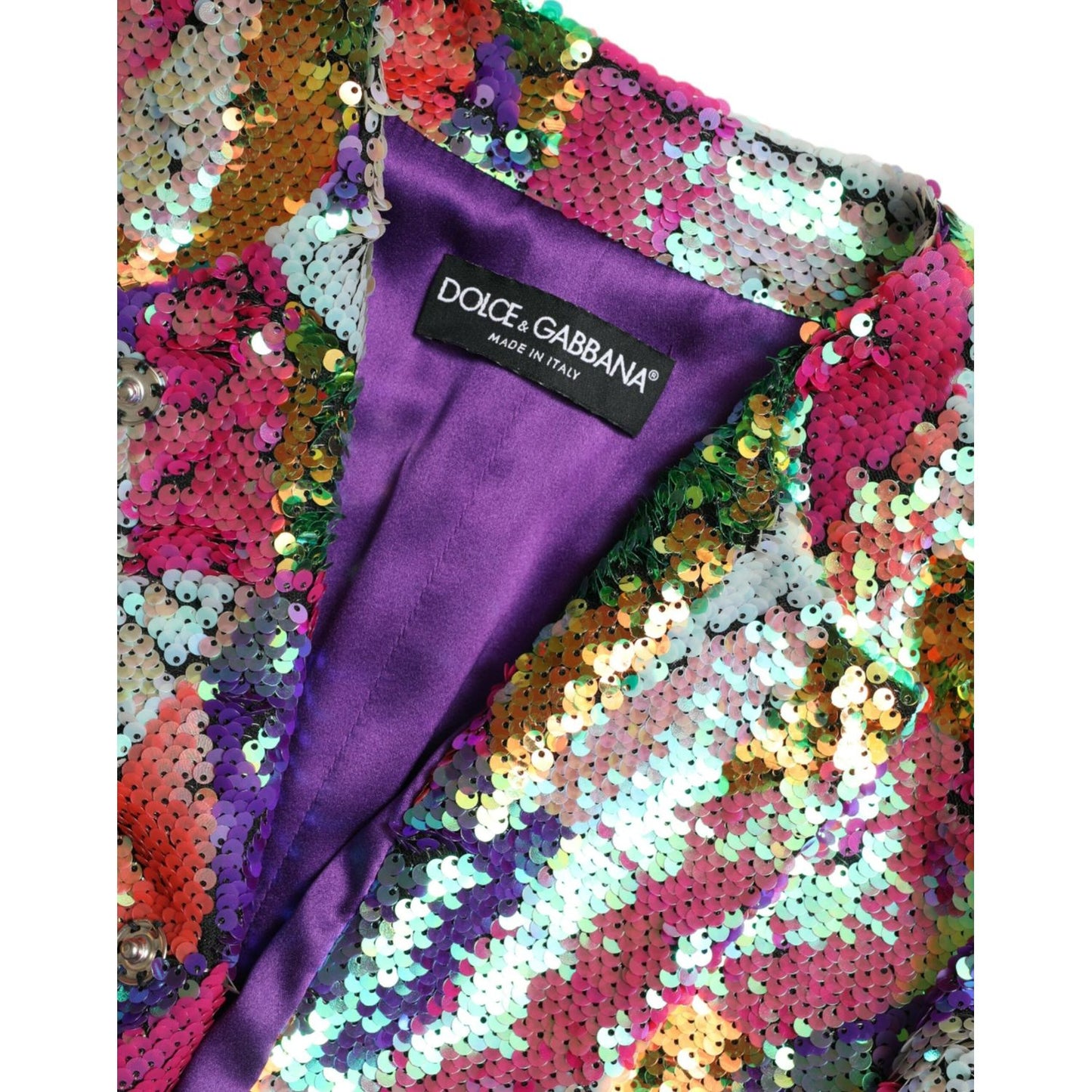 Dolce & Gabbana Multicolor Sequined Long Jacket Dolce & Gabbana