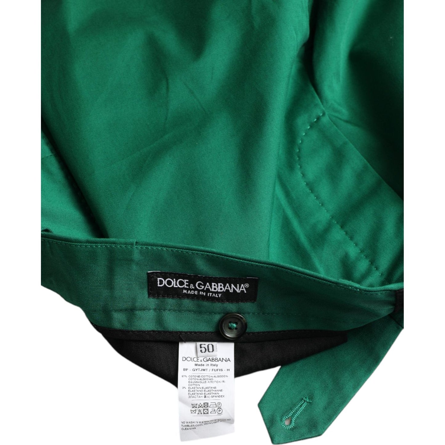Dolce & Gabbana Deep Green Cotton Stretch Men Bermuda Shorts